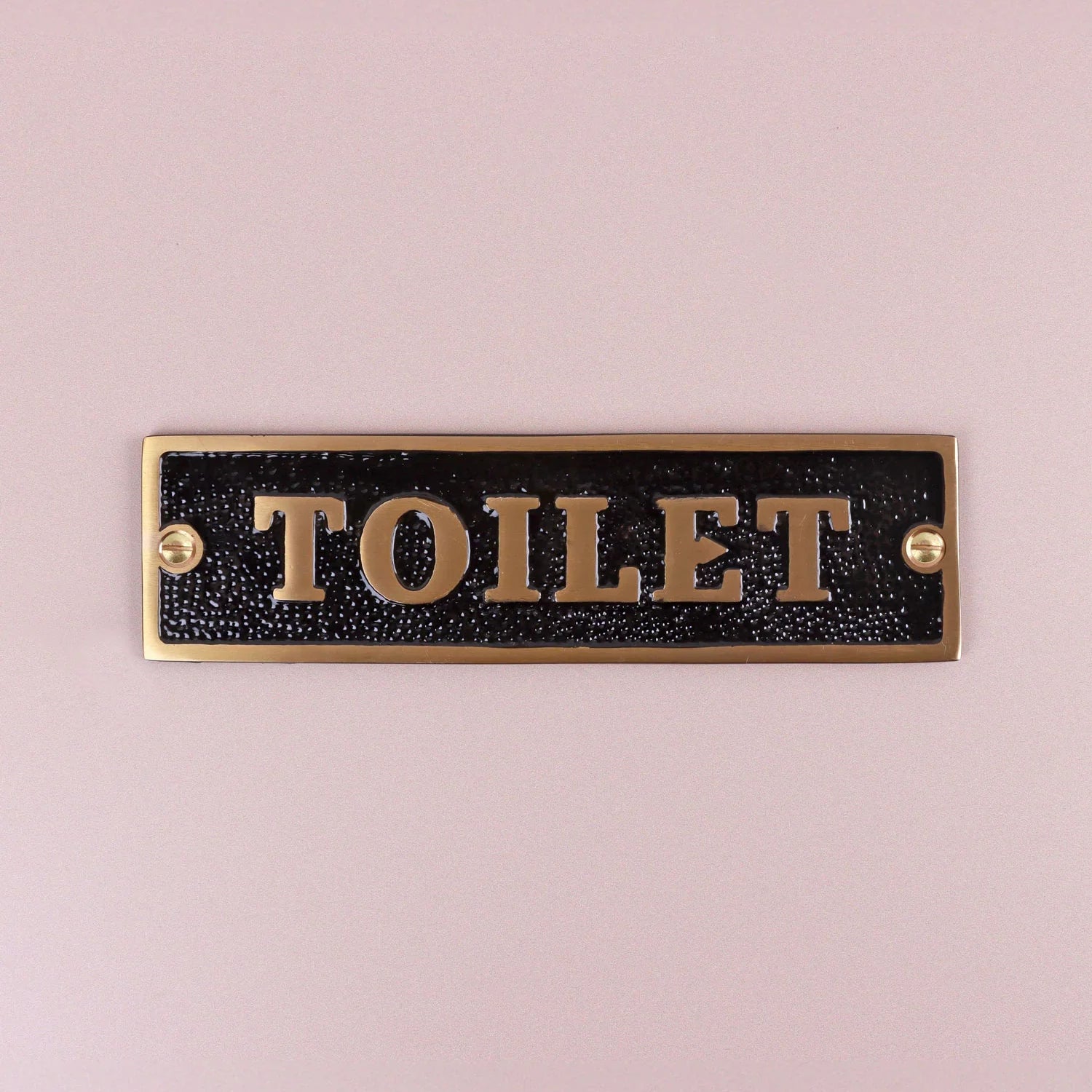 Premium Classic Pub Lacquered Black & Brass Door Sign Raised Letter Push, Pull, Private, Toilet, Ladies, or Gents Plaque for Indoor or Outdoor Display