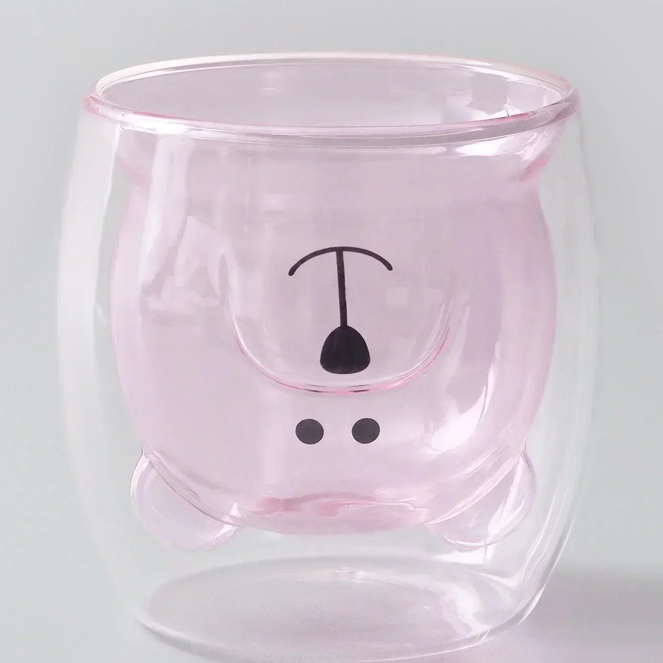 Adorable Teddy Bear Double-Walled Glass Cute & Insulated Drinkware - G Decor