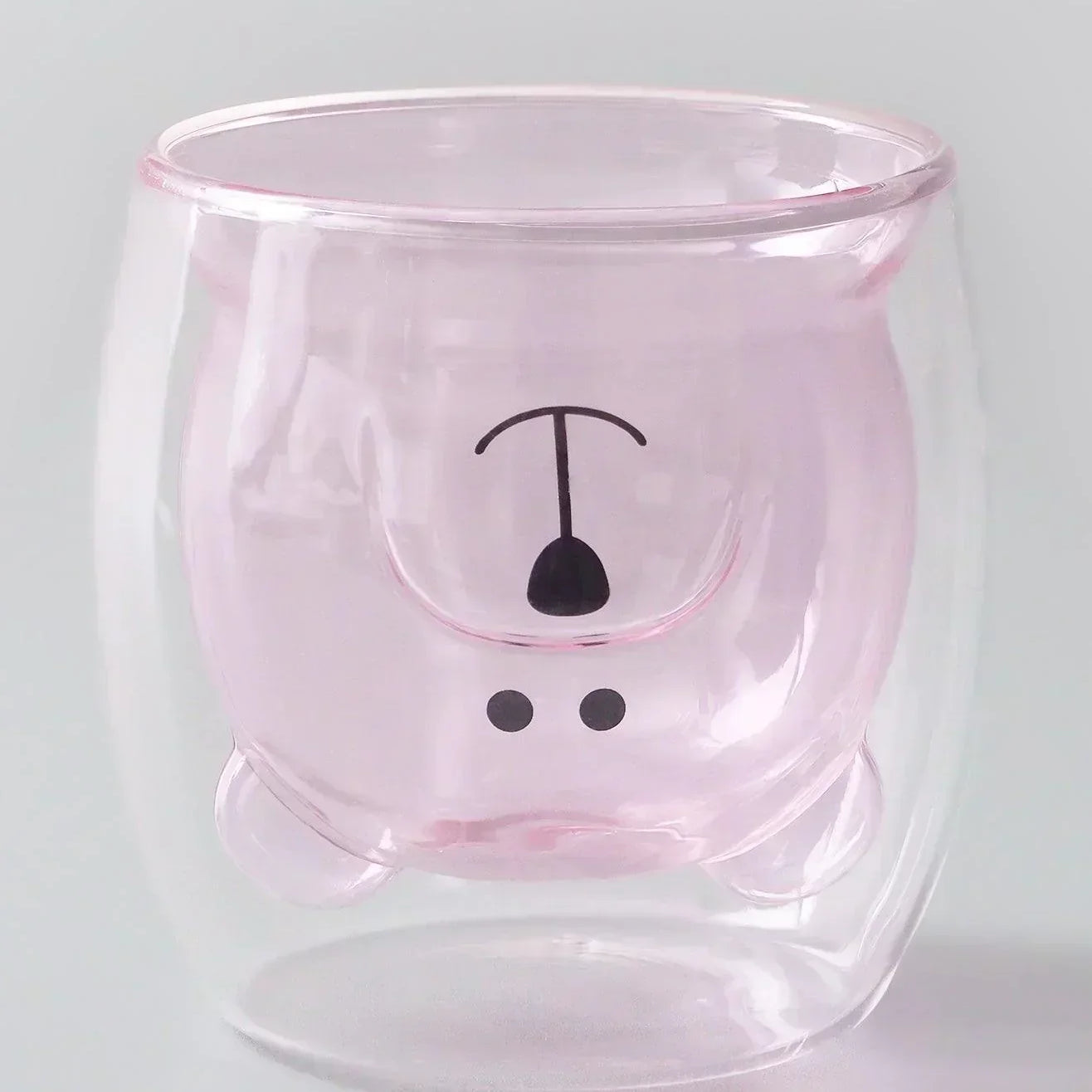 Adorable Teddy Bear Double-Walled Glass Cute & Insulated Drinkware - G Decor
