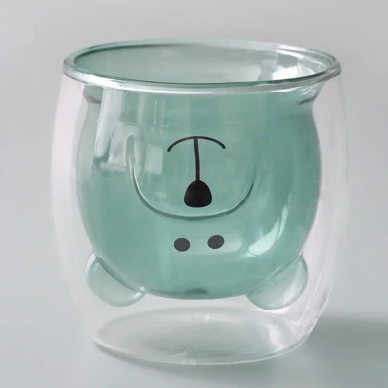 Adorable Teddy Bear Double-Walled Glass Cute & Insulated Drinkware - G Decor