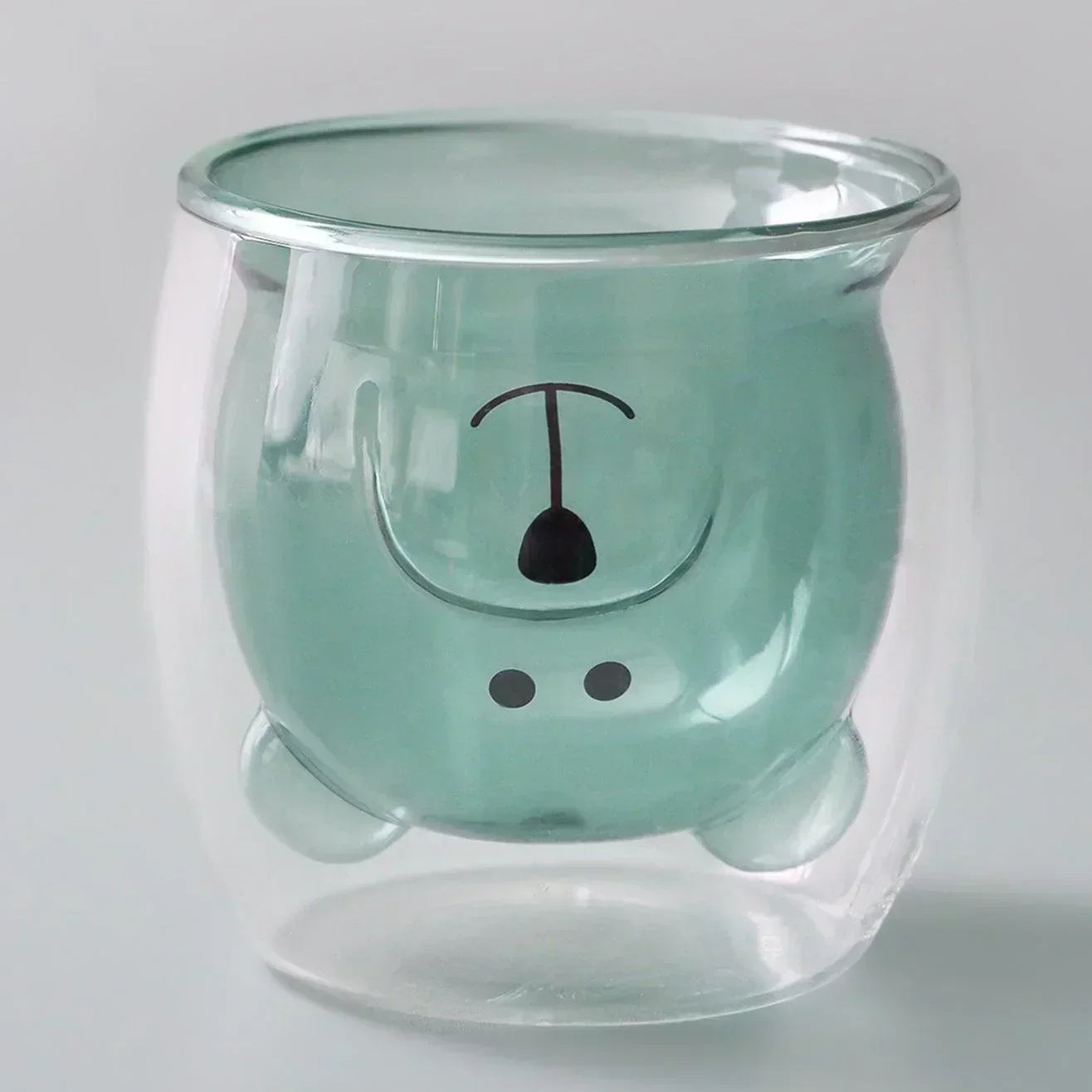 Adorable Teddy Bear Double-Walled Glass Cute & Insulated Drinkware - G Decor