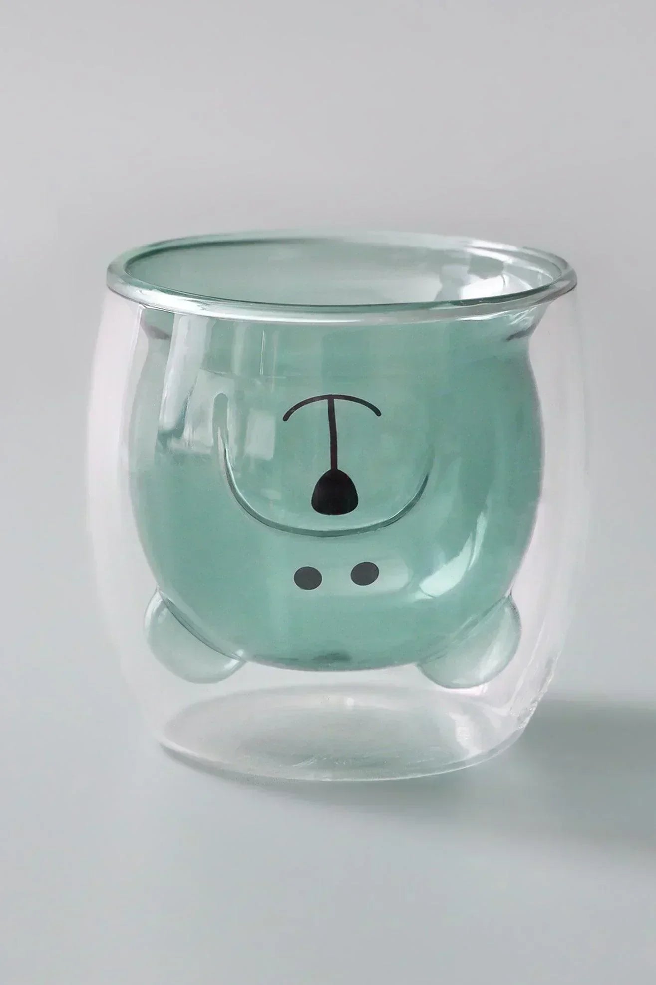 Teddy Bear Double-Walled Insulated Glass — close-up view, G Decor
