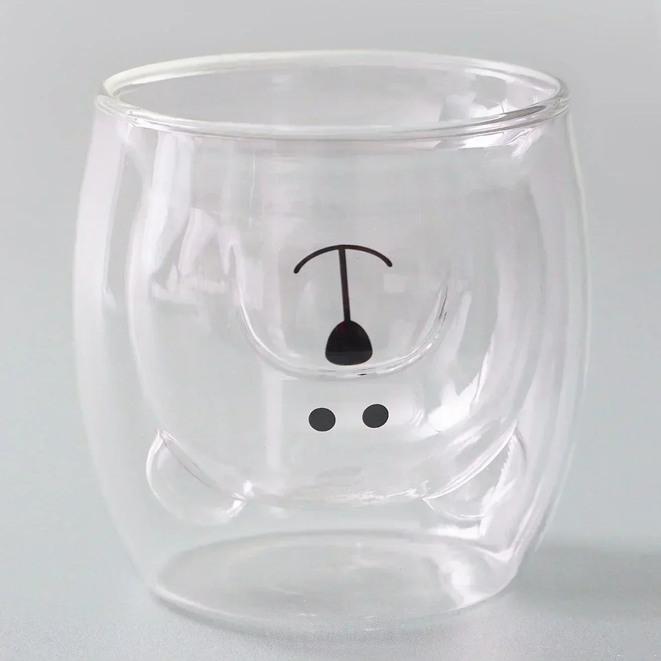 Adorable Teddy Bear Double-Walled Glass Cute & Insulated Drinkware - G Decor