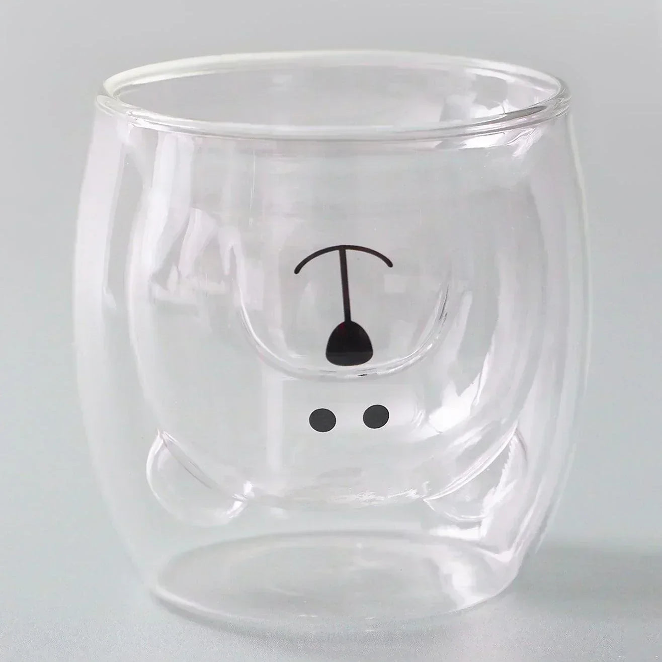 Adorable Teddy Bear Double-Walled Glass Cute & Insulated Drinkware - G Decor
