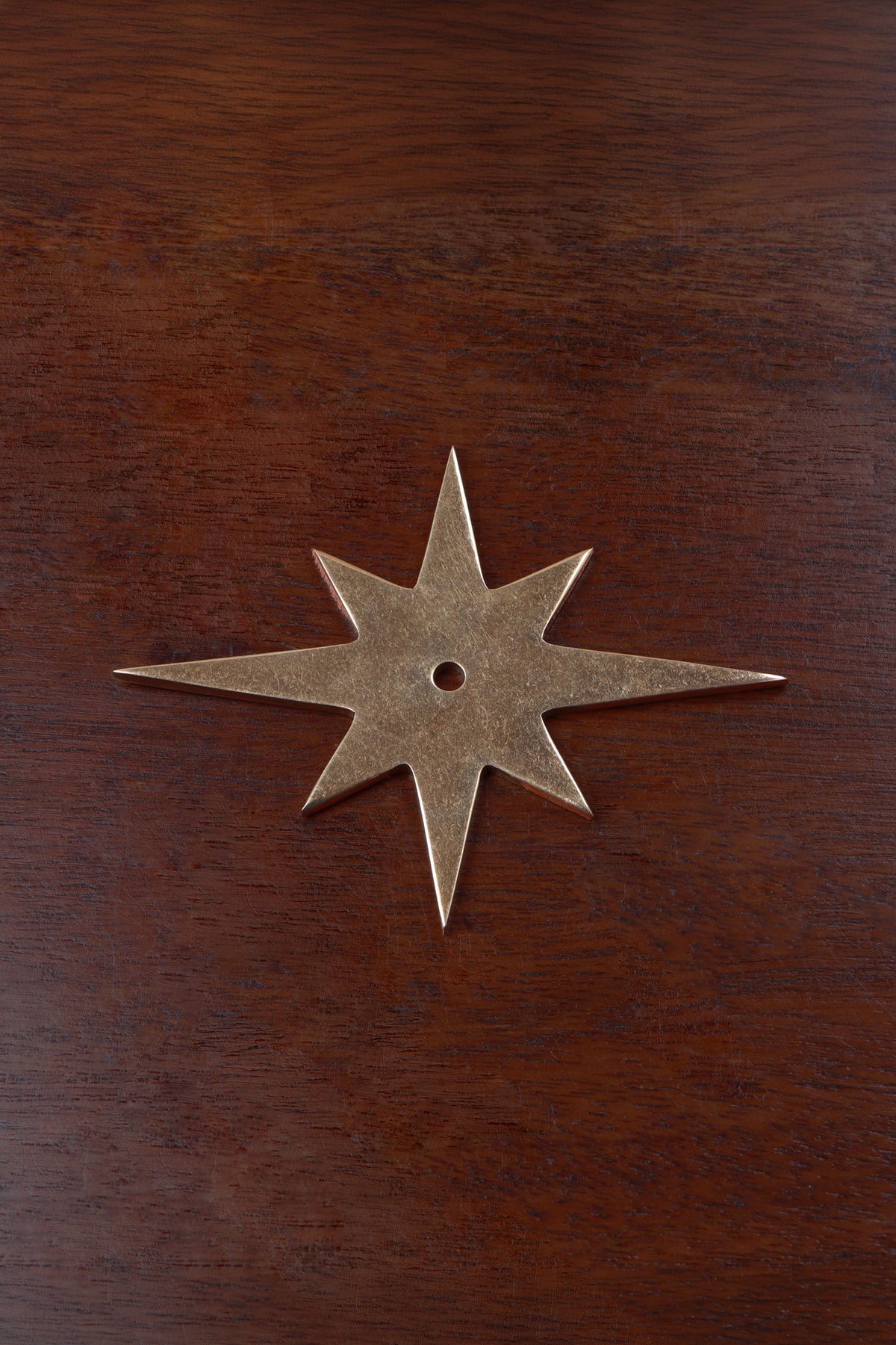 Eight-point star aged brass backplate, 87 by 68mm