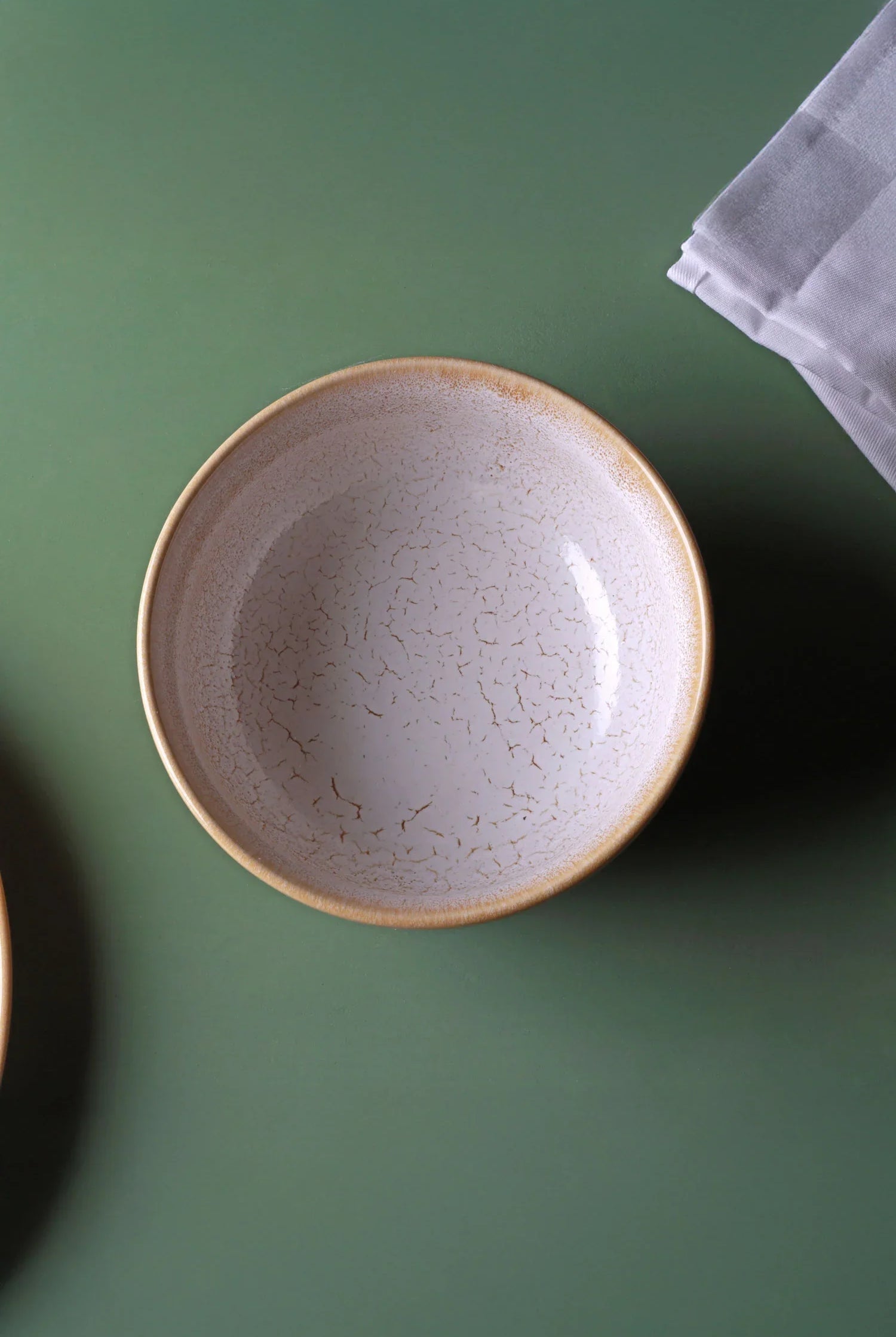 Amber Dawn Ceramic Tableware with Crackle Finish Contemporary Dinner Plates, Side Plates & Bowls in Warm Amber Tones - G Decor