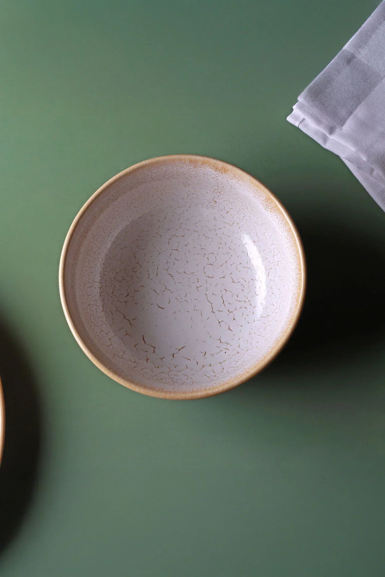 Amber Dawn Crackle Glaze Ceramic Dinner Plates Side Plates and Bowls — view 6, G Decor