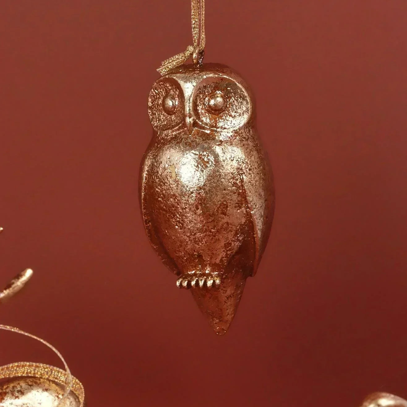 Antique Gold Forest Animal Hanging Ornaments Winter Creatures Christmas Decorations - G Decor