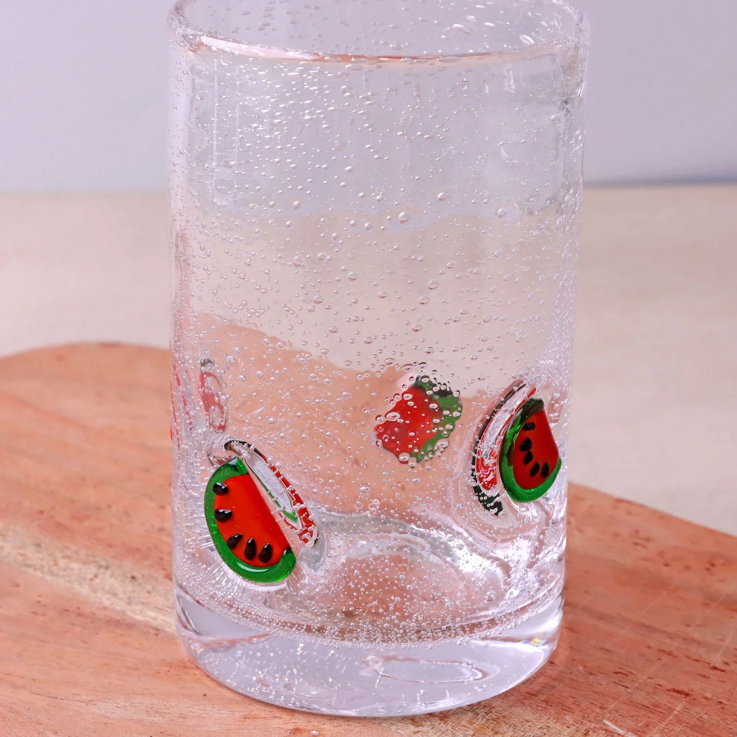 Berry & Bow Bubble Glasses Handcrafted & Handmade Bubble-Textured Fruit & Ribbon Bow Drinkware - G Decor