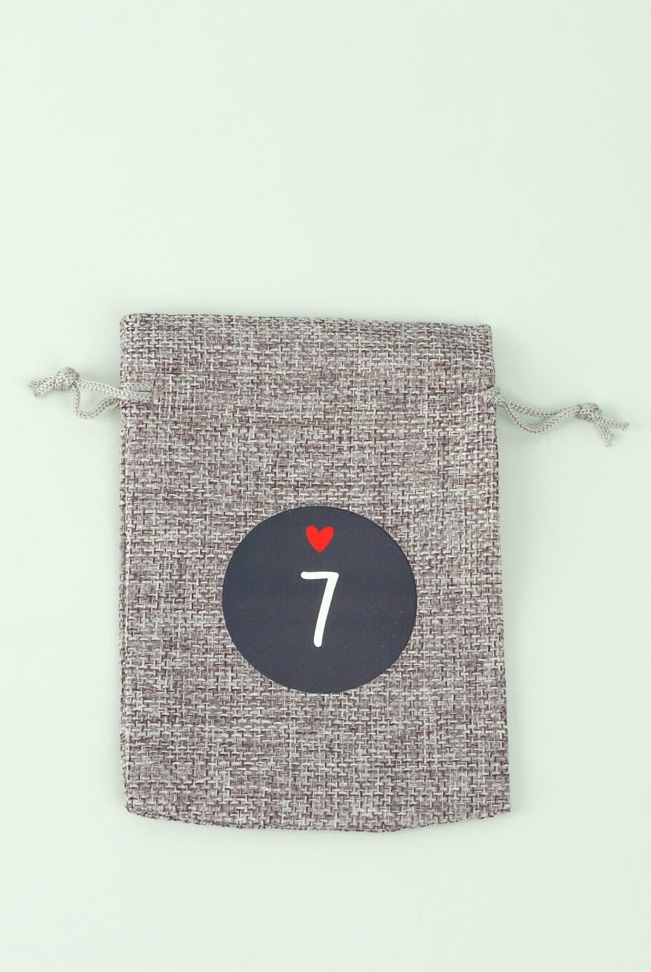 Blue and Grey Cloth Reusable Advent Calendar Bags - G Decor