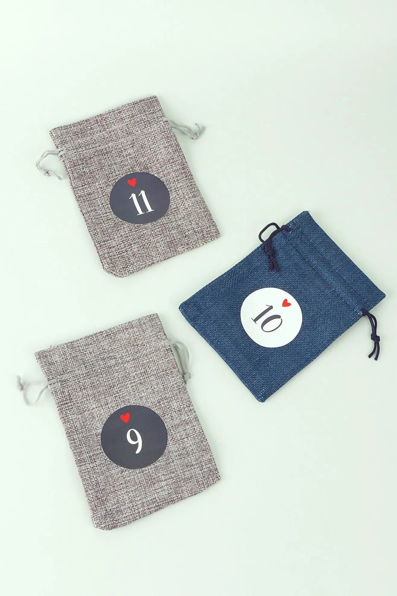 blue-and-grey-cloth-reusable-advent-calendar-bags-g-decor-98461 - G Decor