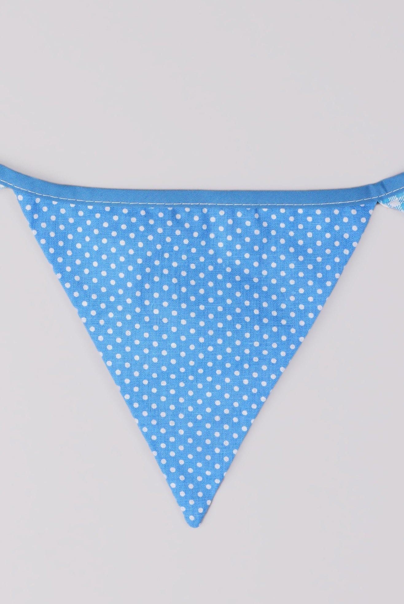 Blue and White Patterned Cloth Bunting - G Decor