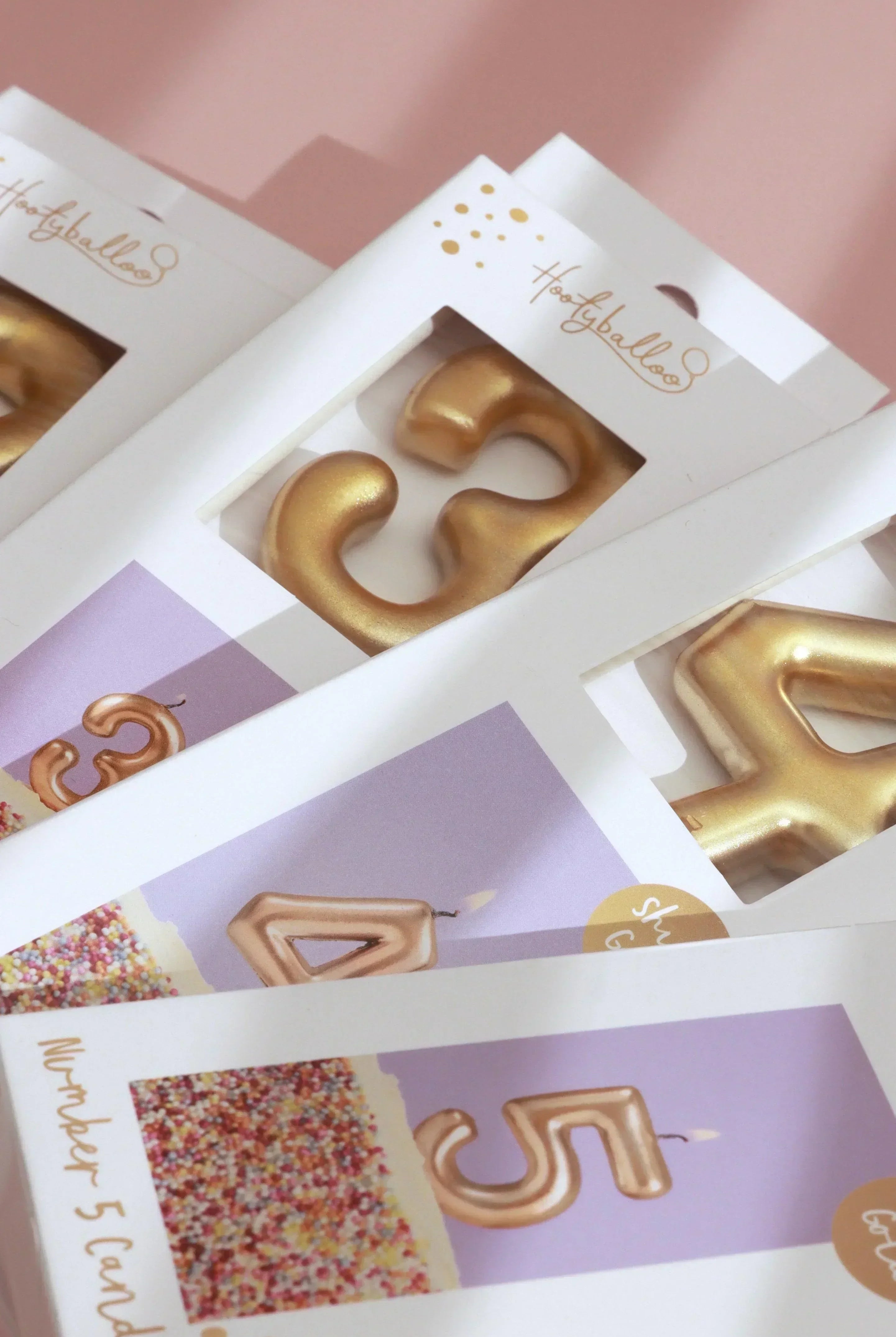 Brass Gold Number Birthday Candles Metallic Cake Topper from 0 to 9 - G Decor