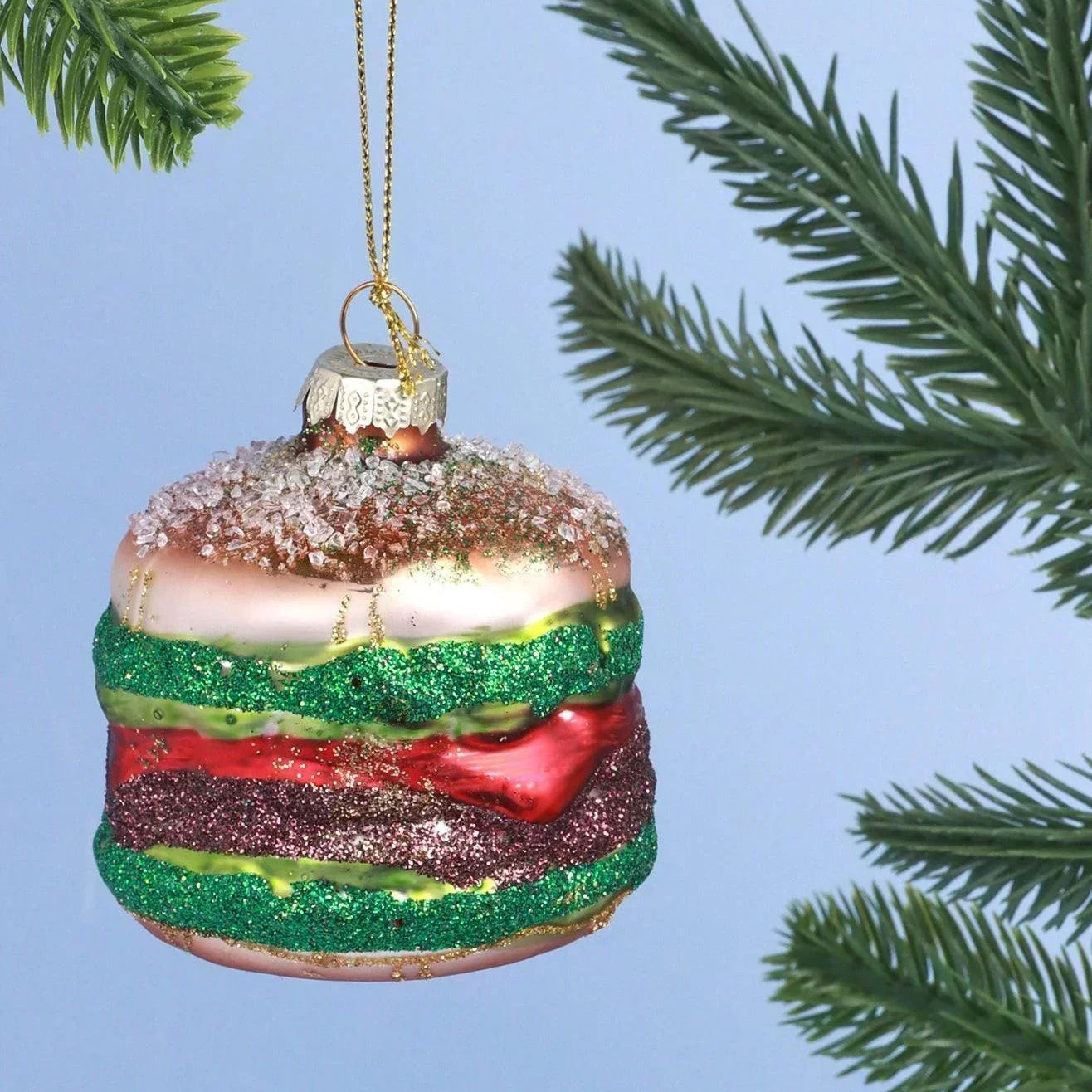 Burger Glass Christmas Tree Bauble - G Decor