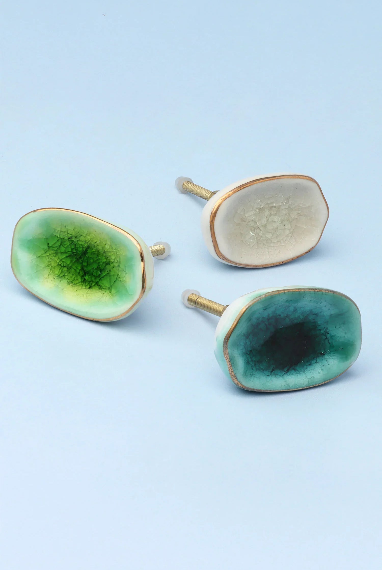 Capri Handmade & Handpainted Ceramic Door Knobs Cupboard Drawer Pull Door Handles - G Decor