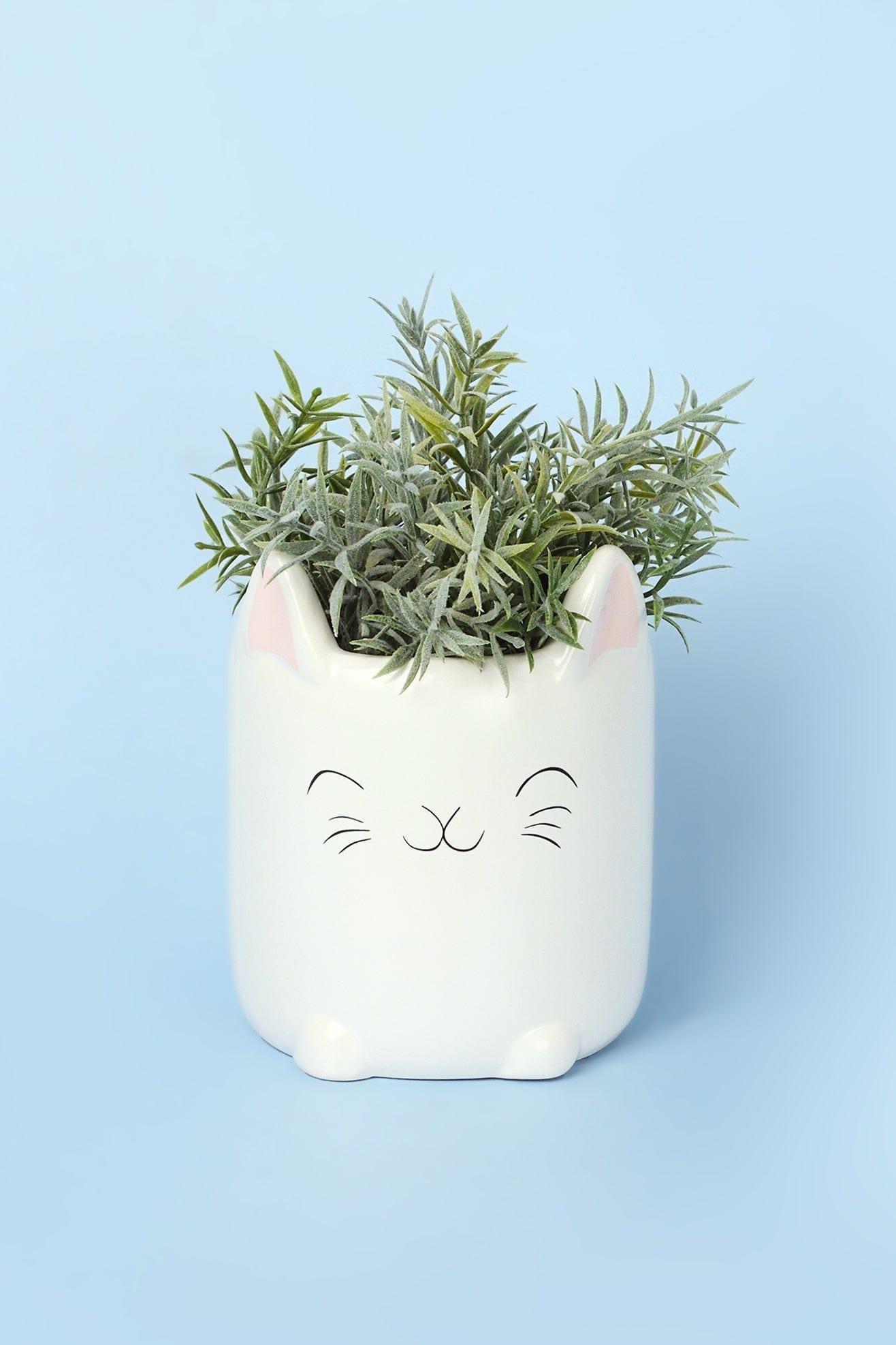 G Decor planters and vases white Cat Ceramic Vase