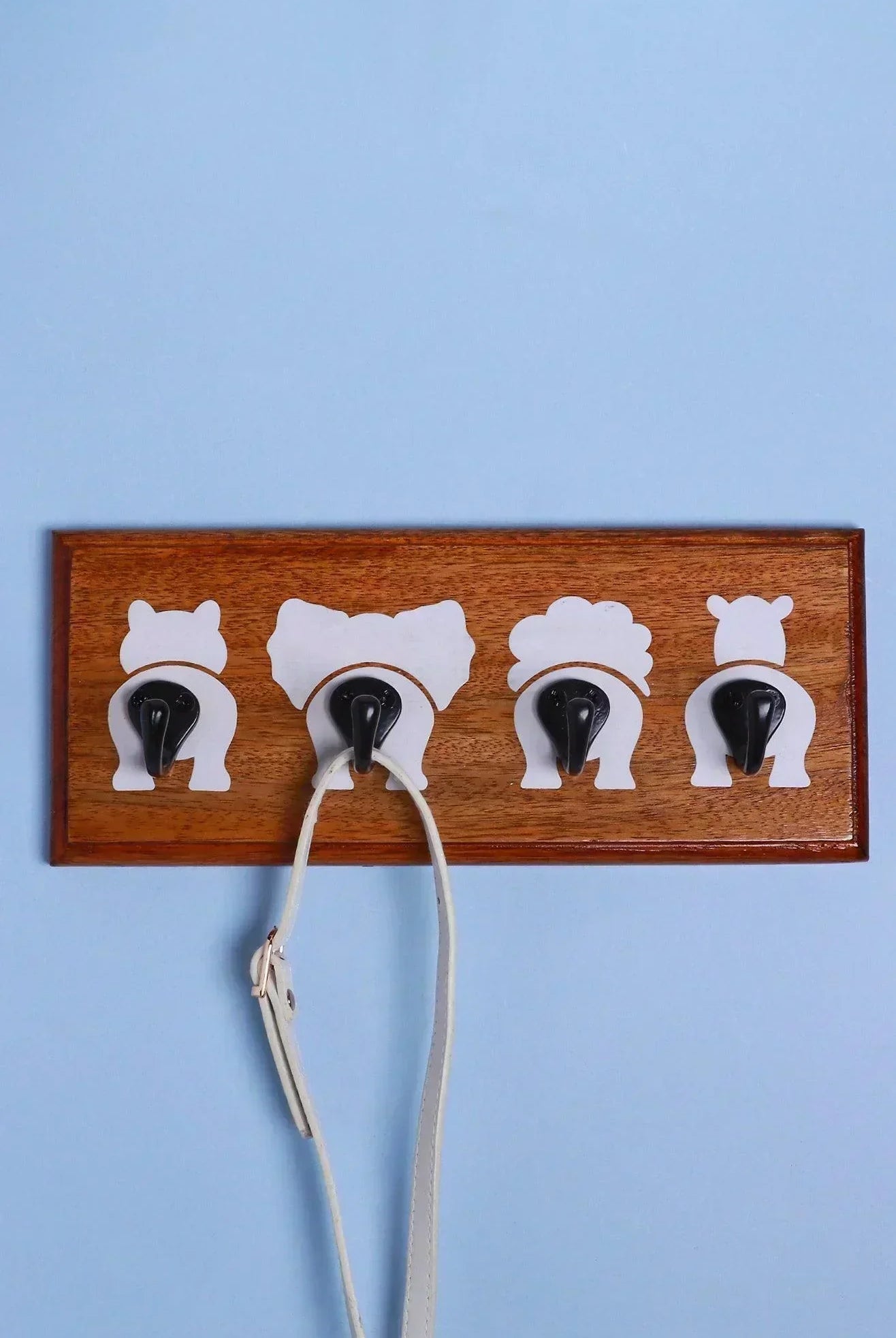 Cheeky Critters Large Wall Hook Rack Wooden Animal Bottoms Design - G Decor