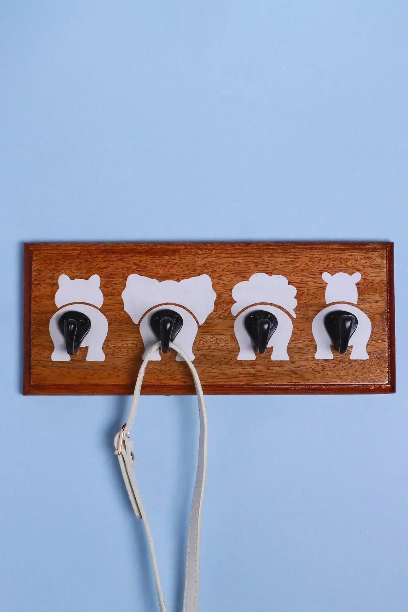 Cheeky Critters Large Wall Hook Rack Wooden Animal Bottoms Design - G Decor
