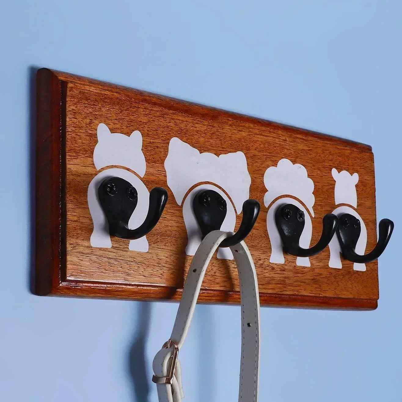 Cheeky Critters Large Wall Hook Rack Wooden Animal Bottoms Design - G Decor