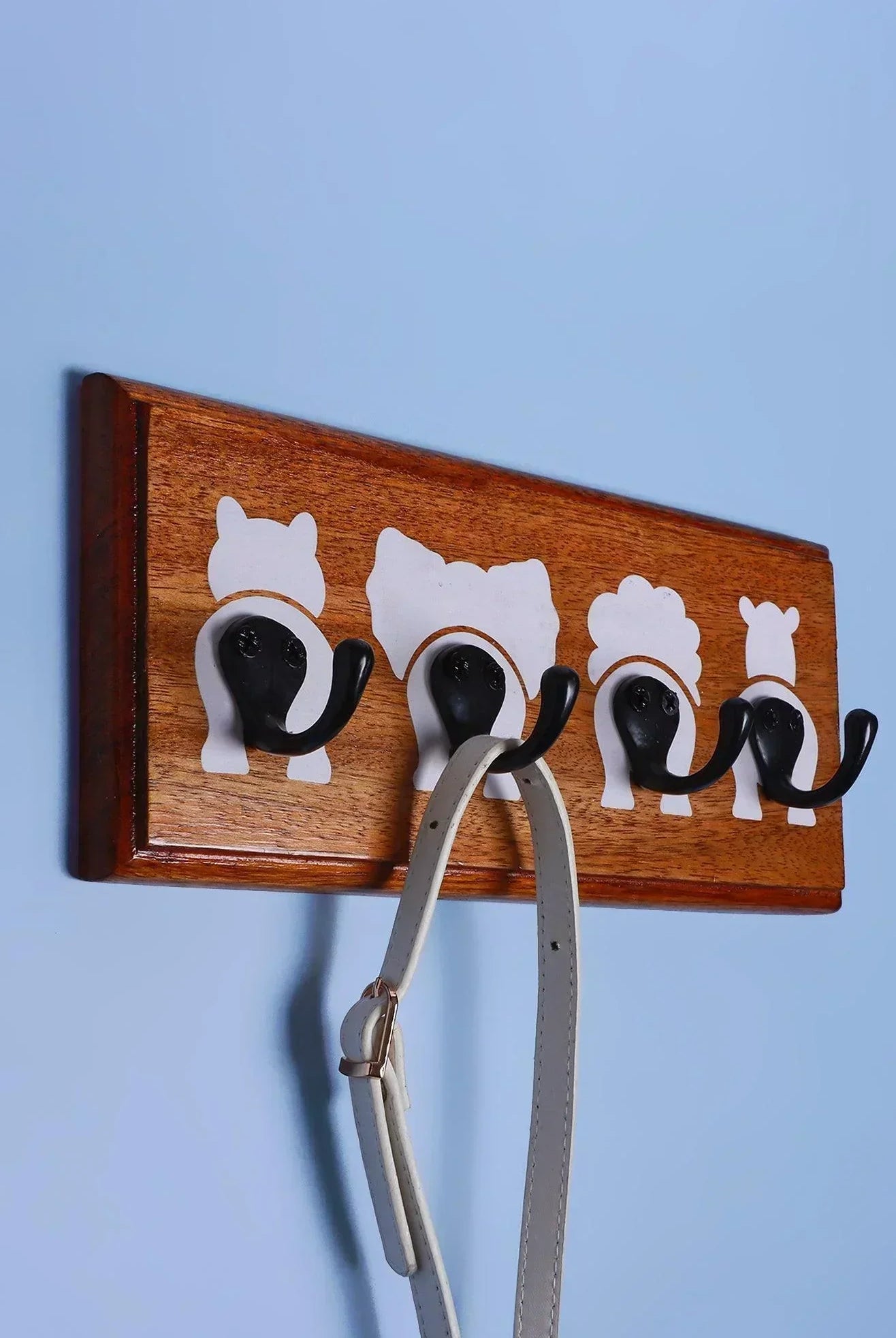 Cheeky Critters Large Wall Hook Rack Wooden Animal Bottoms Design - G Decor
