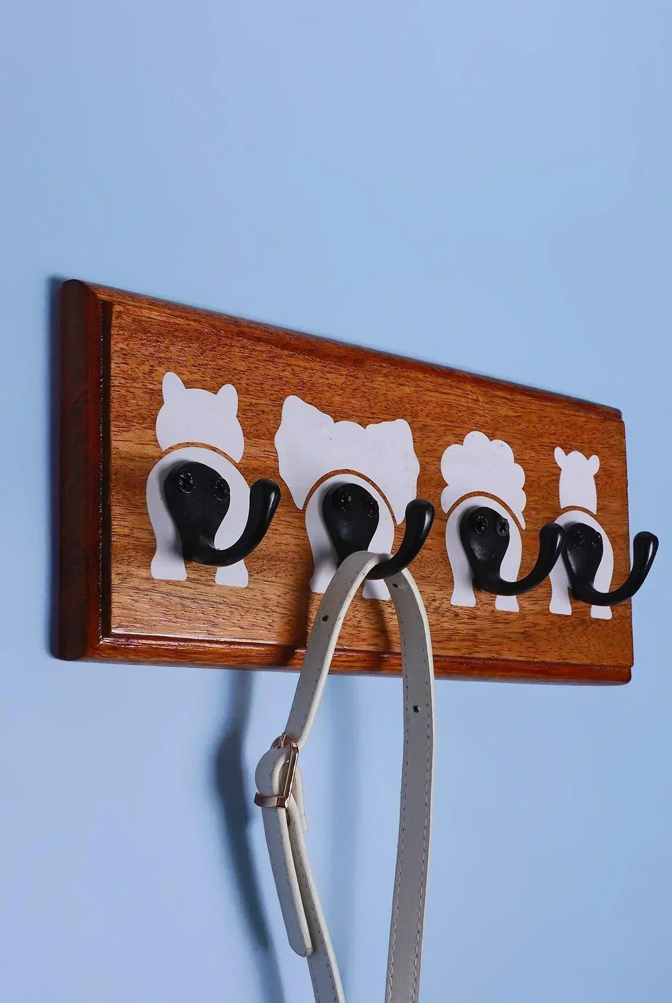 Cheeky Critters Large Wall Hook Rack Wooden Animal Bottoms Design - G Decor
