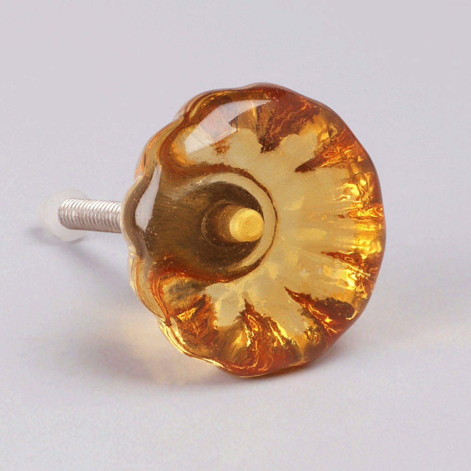 Crystal Glass Flower Torus Pull Knob - G Decor