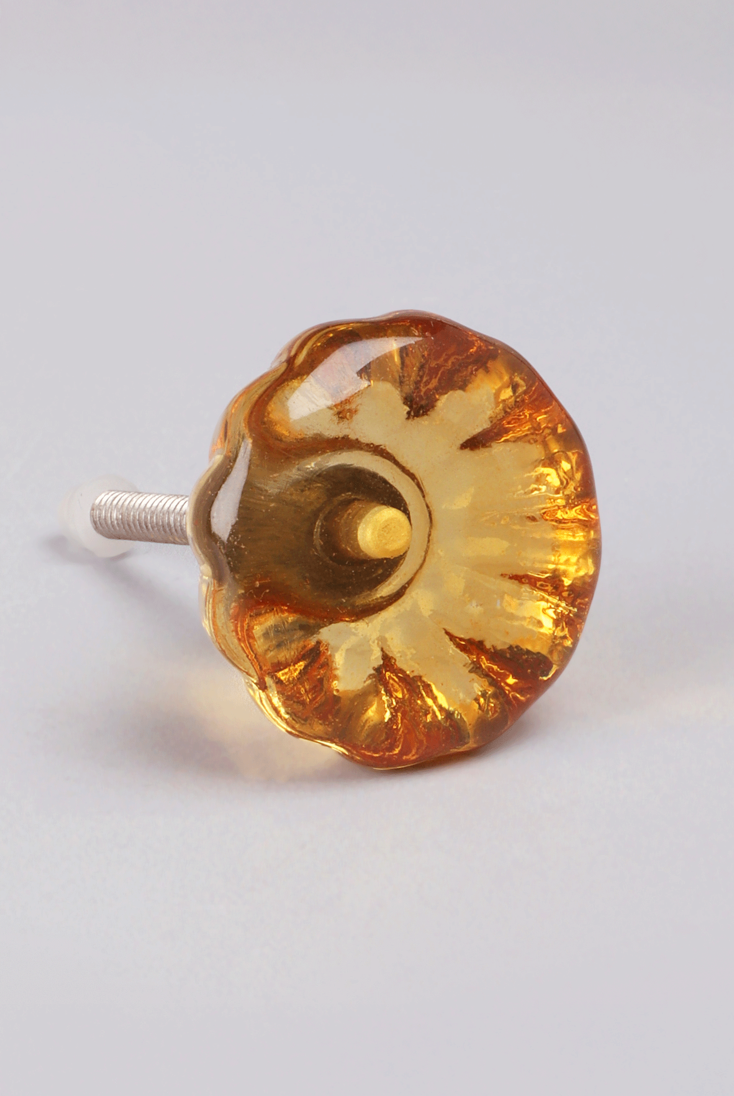 Crystal Glass Flower Torus Pull Knob - G Decor