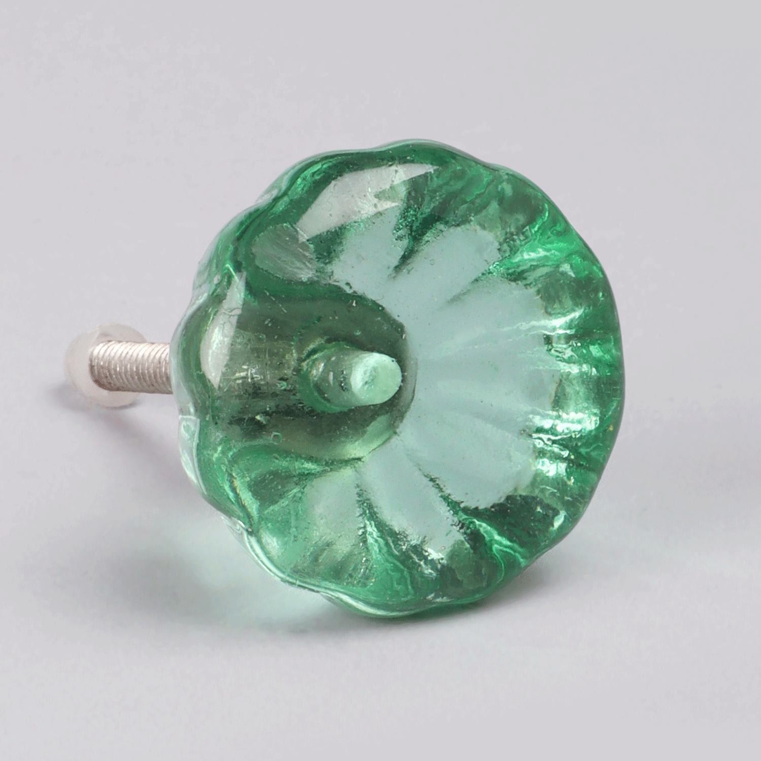 Crystal Glass Flower Torus Pull Knob - G Decor