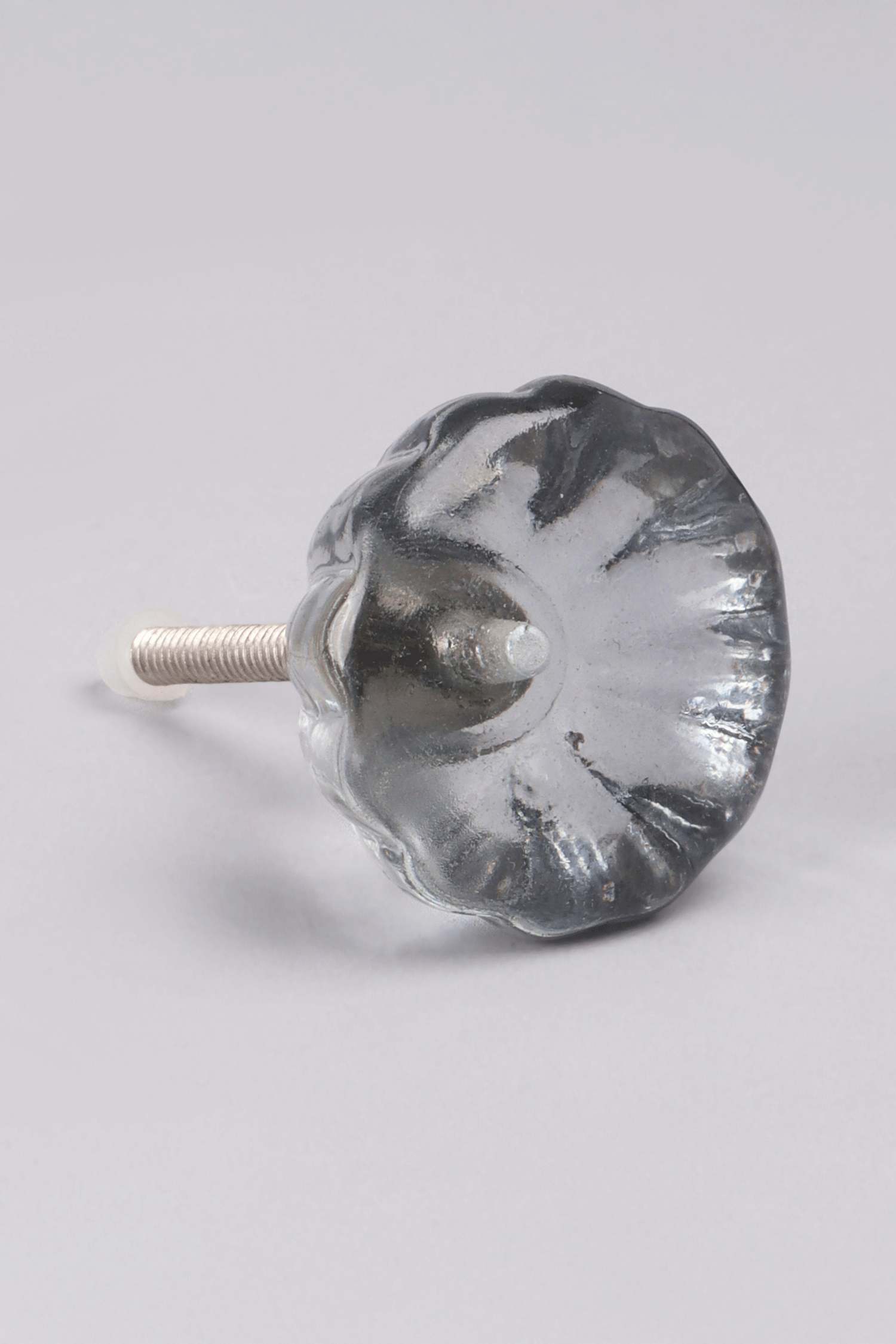 Crystal Glass Flower Torus Cabinet Knob — close-up view, G Decor