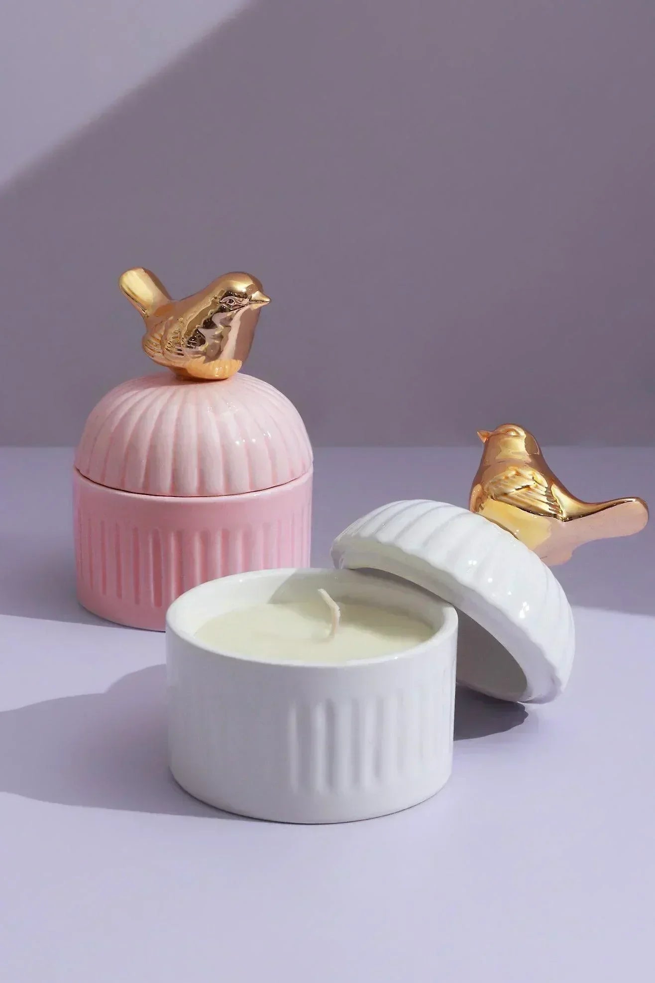 Cute Bird Soy Wax Scented Candle in Ceramic Jewellery Pot — alternate view, G Decor