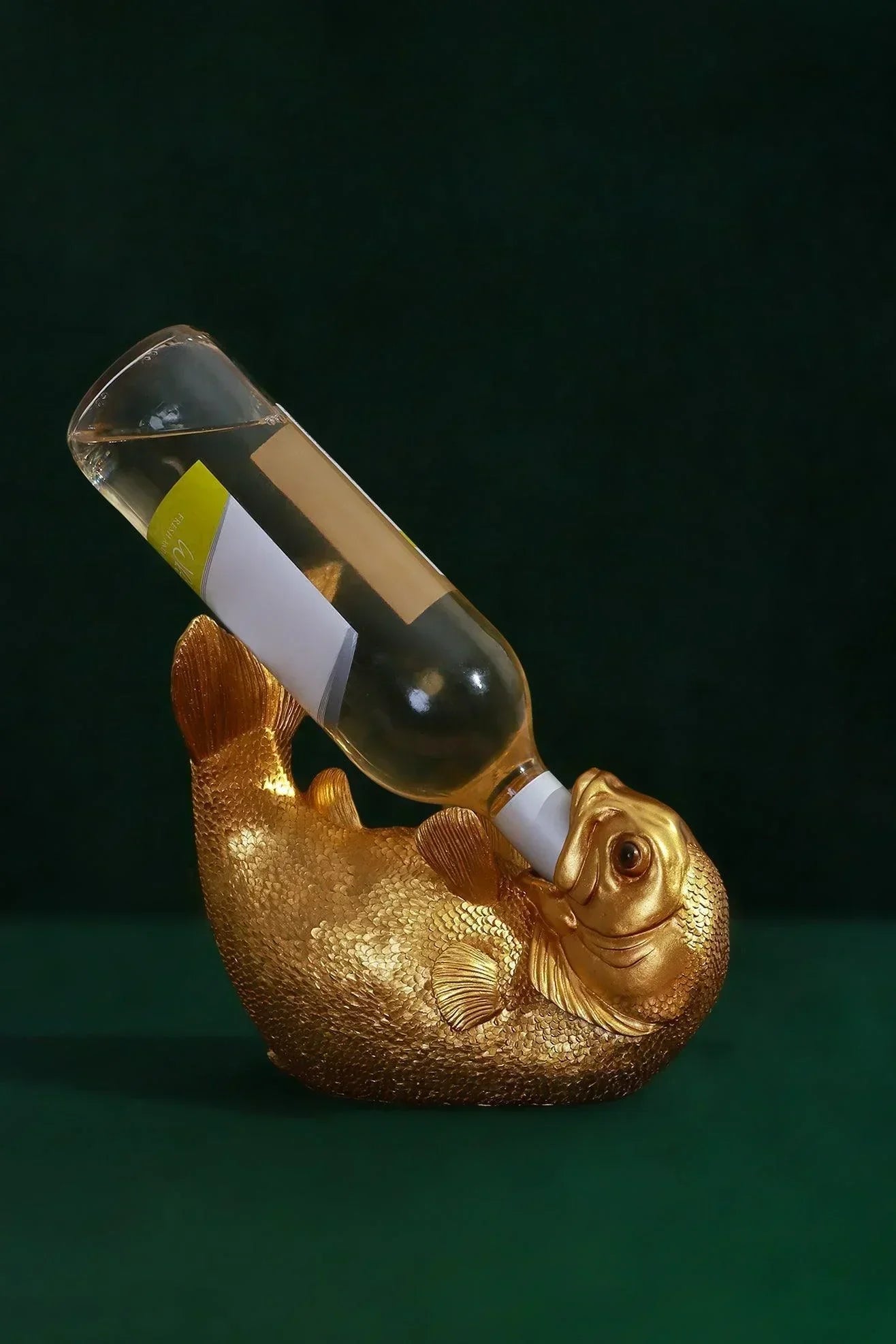 Elegant Brass Shape Bottle Holder In Gold - G Decor