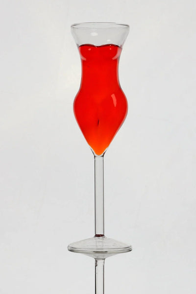Femme Silhouette Champagne and Cocktail Glass