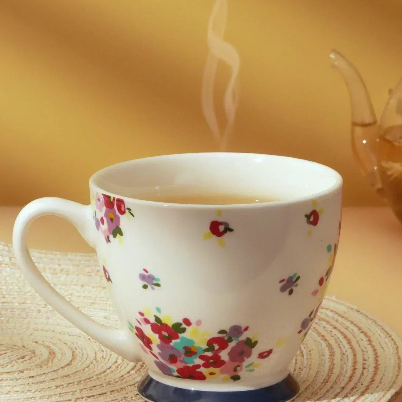 English Cottage Mug Garden Large Floral Ceramic Cup for Tea & Coffee - G Decor