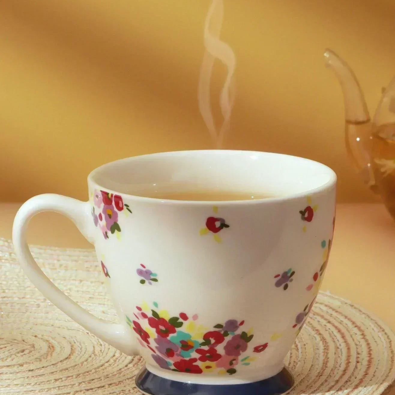 English Cottage Mug Garden Large Floral Ceramic Cup for Tea & Coffee - G Decor