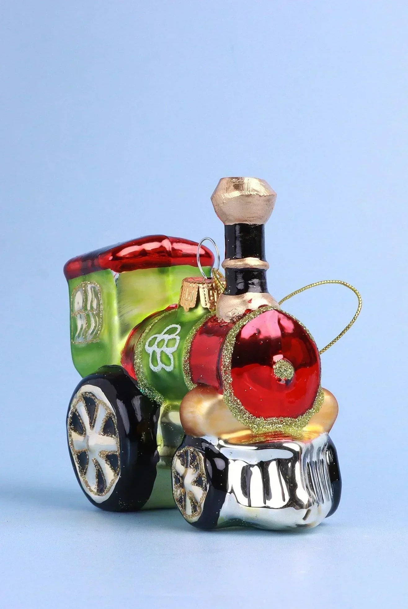 Festive Train Glass Christmas Tree Bauble - G Decor