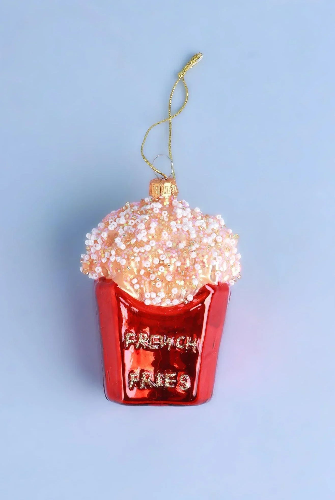 French Fries Glass Christmas Tree Bauble - G Decor