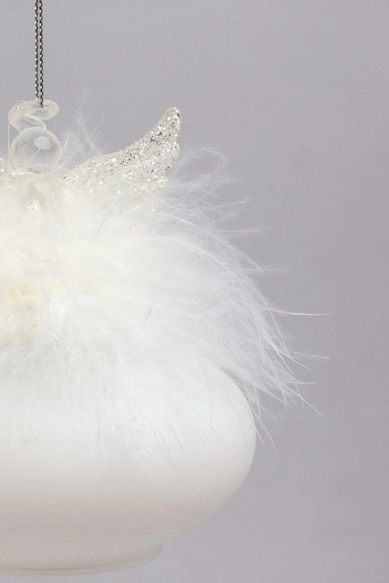 frost-angel-glass-and-feather-christmas-tree-decoration-hanging-angel-bauble-ornament-g-decor-20405 - G Decor