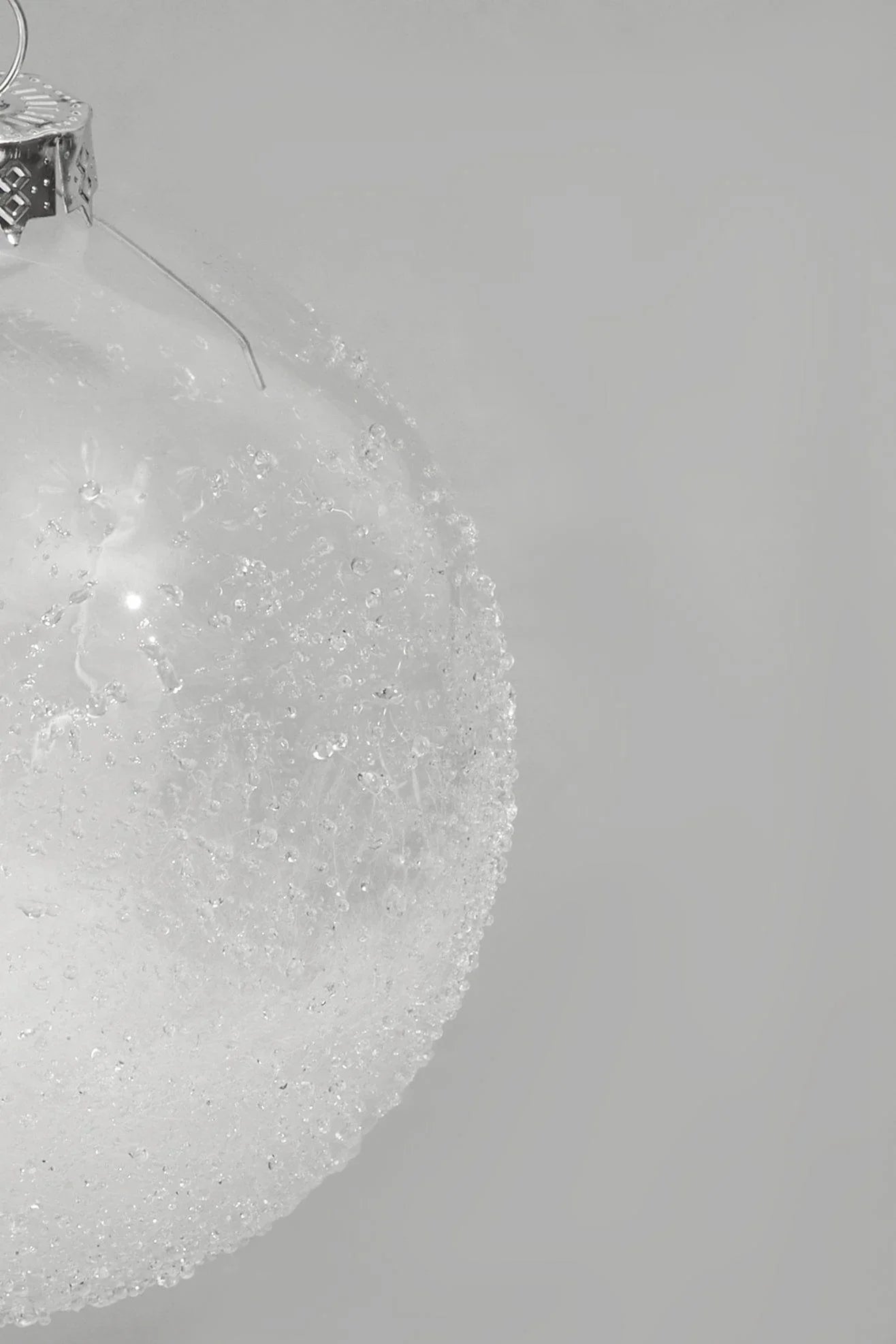 frosted-effect-glass-christmas-bauble-with-real-feathers-insert-large-snowy-tree-ornament-decoration-g-decor-84494 - G Decor