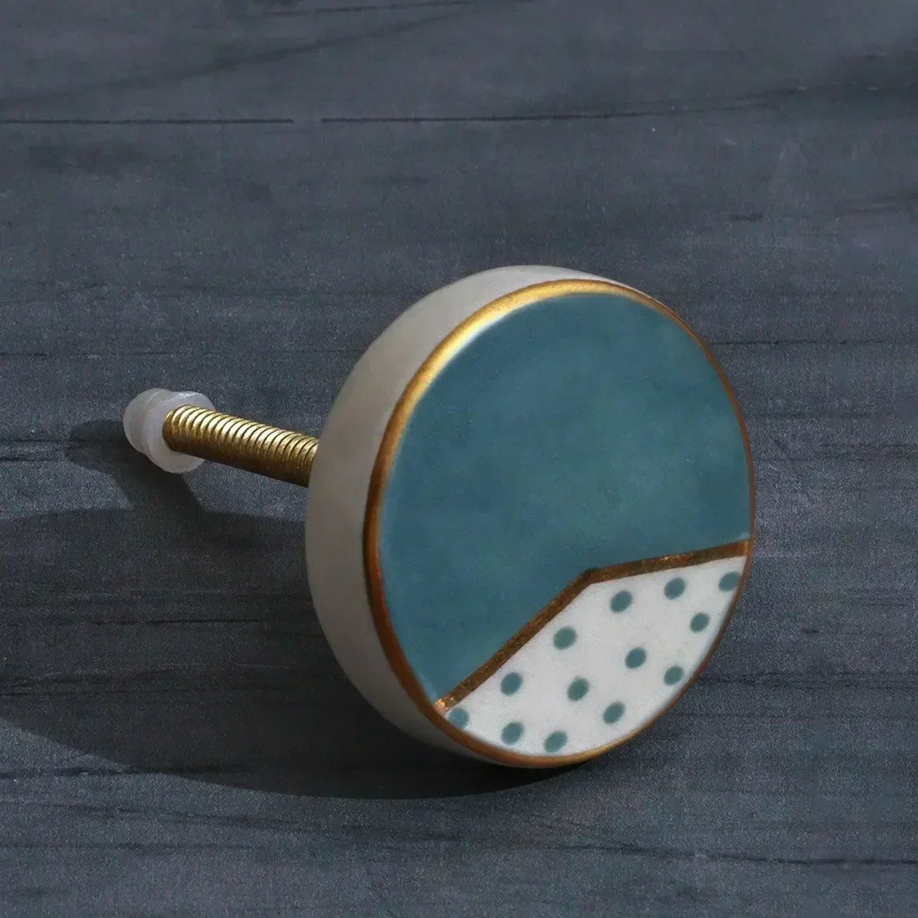Geometric & Polka Dot Collection Handmade & Hand-Painted Ceramic Knobs - G Decor