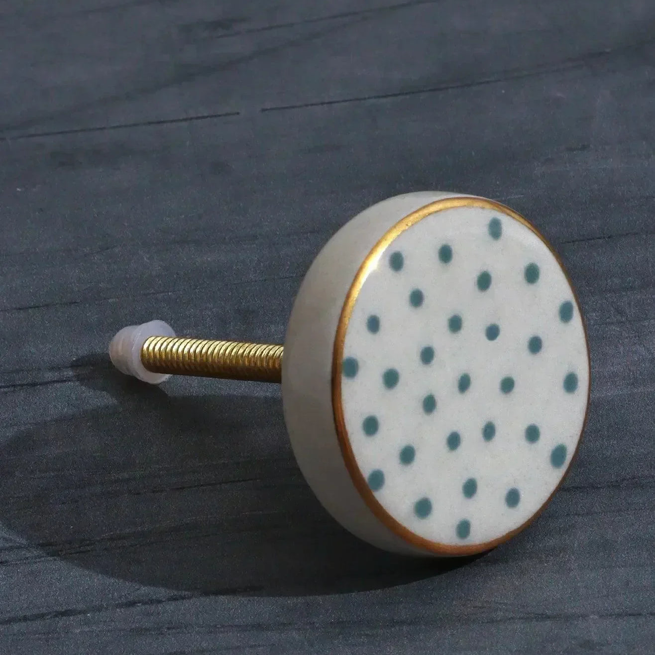 Geometric & Polka Dot Collection Handmade & Hand-Painted Ceramic Knobs - G Decor