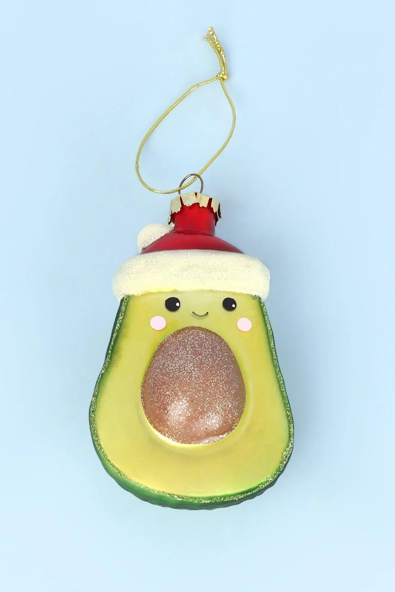 Hand-Blown Glass Avocado Christmas Tree Bauble Collection — lifestyle view, G Decor