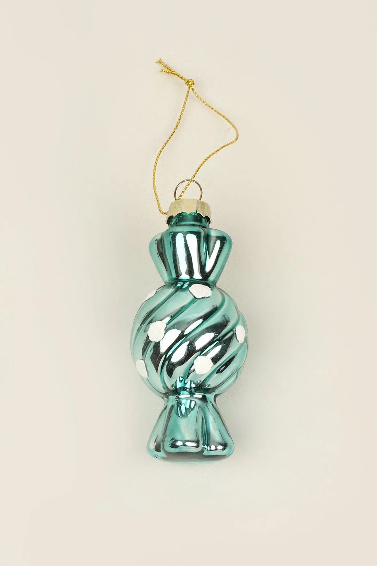 Set of 3 Hand-Painted Glass Sugar Twist Candy Christmas Baubles — view 6, G Decor