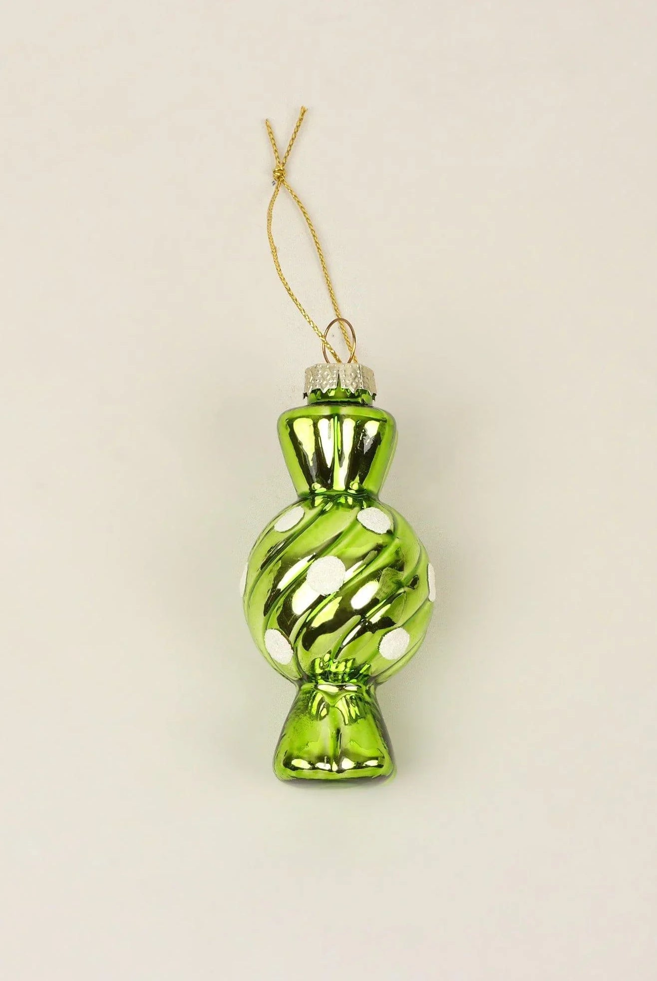 Glass Candy Ornaments Set of 3 Hand-Painted Sugar Twist Sweets Christmas Tree Baubles - G Decor