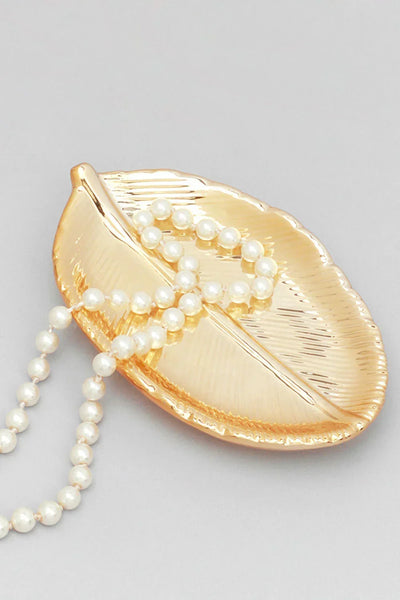 Ceramic Botanical Gold Leaf Catchall Dish and Jewellery Tray