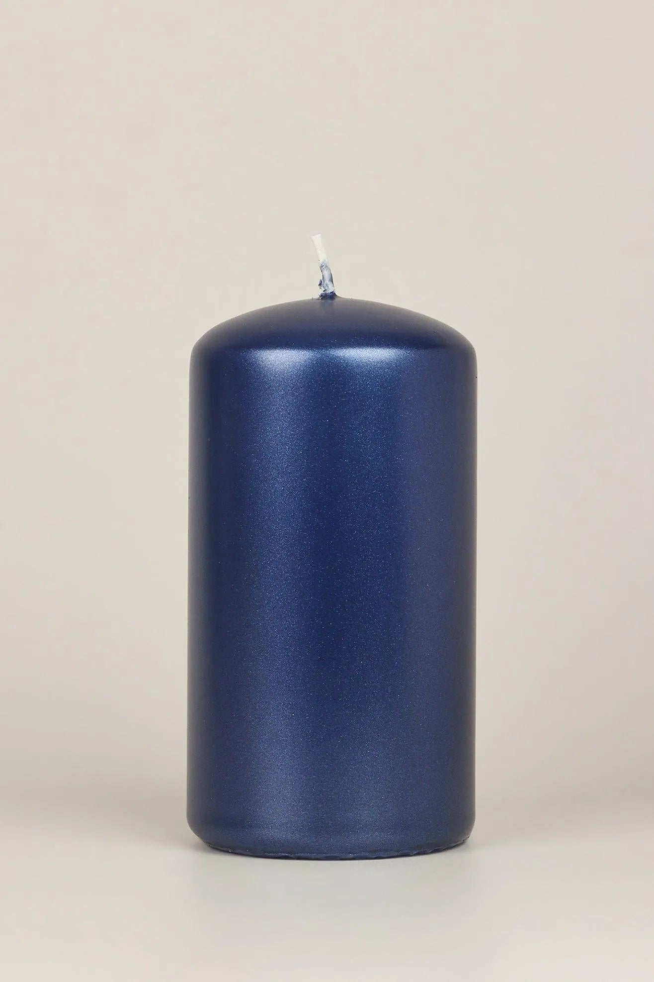 Grace Alouette Navy Blue Lacquered Pillar and Ball Candles — lifestyle view, G Decor