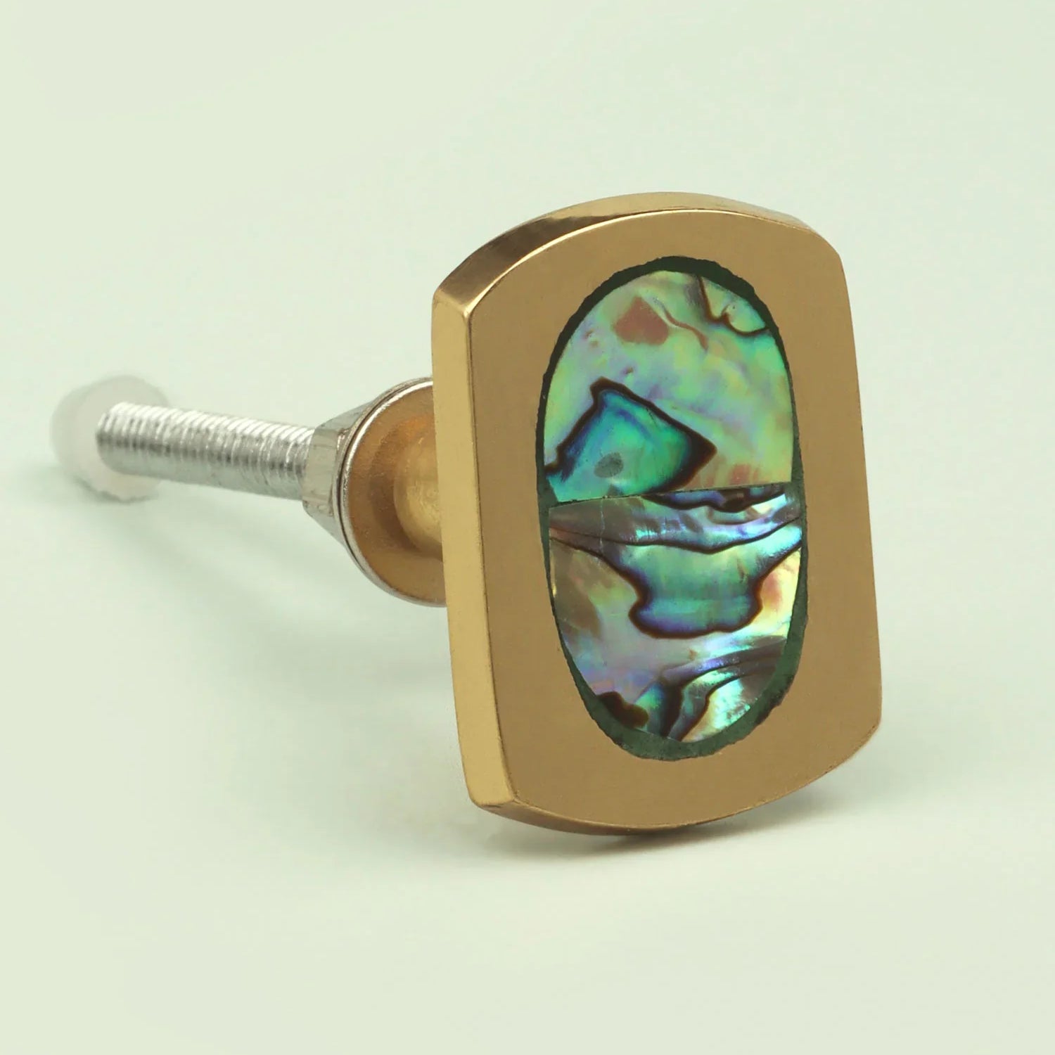 Handcrafted Designer Mother of Pearl Collecion Irregular Brass Door Knob for Cabinet & Drawer - G Decor