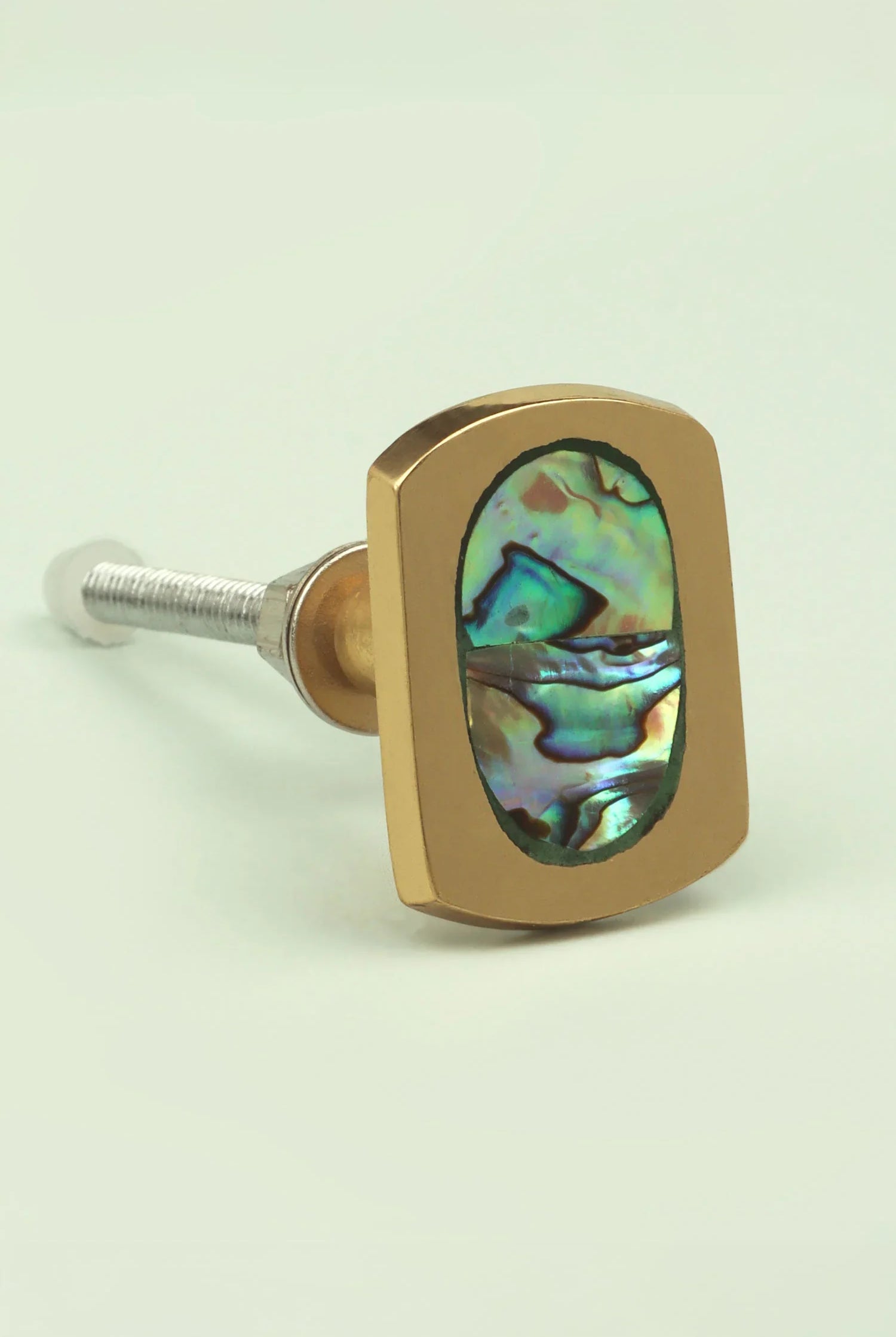 Handcrafted Designer Mother of Pearl Collecion Irregular Brass Door Knob for Cabinet & Drawer - G Decor