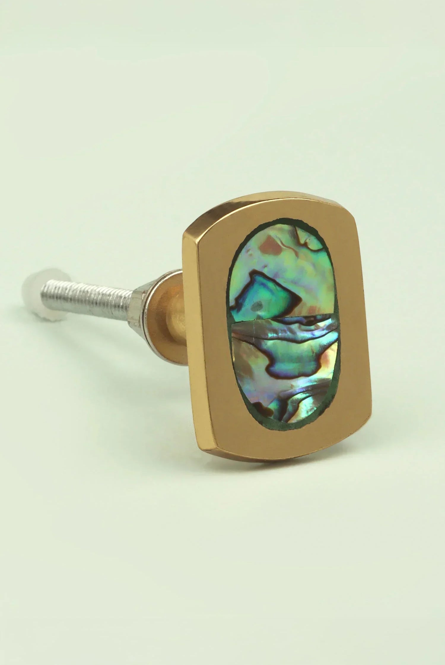 Handcrafted Designer Mother of Pearl Collecion Irregular Brass Door Knob for Cabinet & Drawer - G Decor