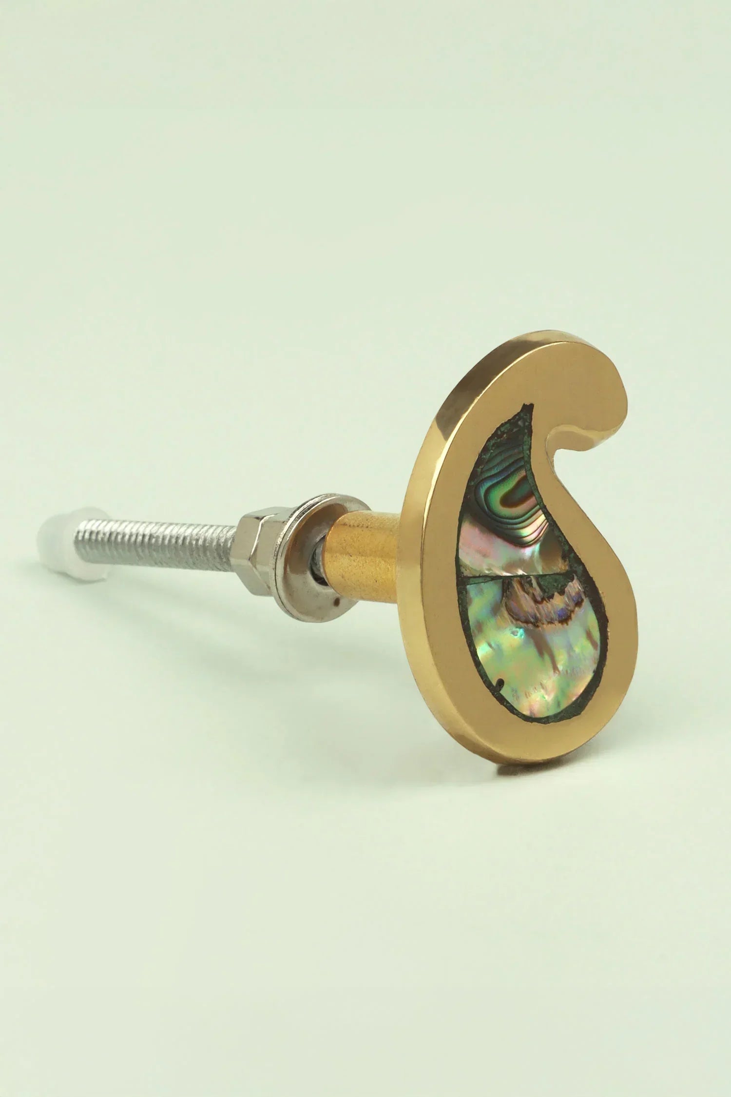 Designer Mother of Pearl Irregular Cabinet Knob — close-up view, G Decor