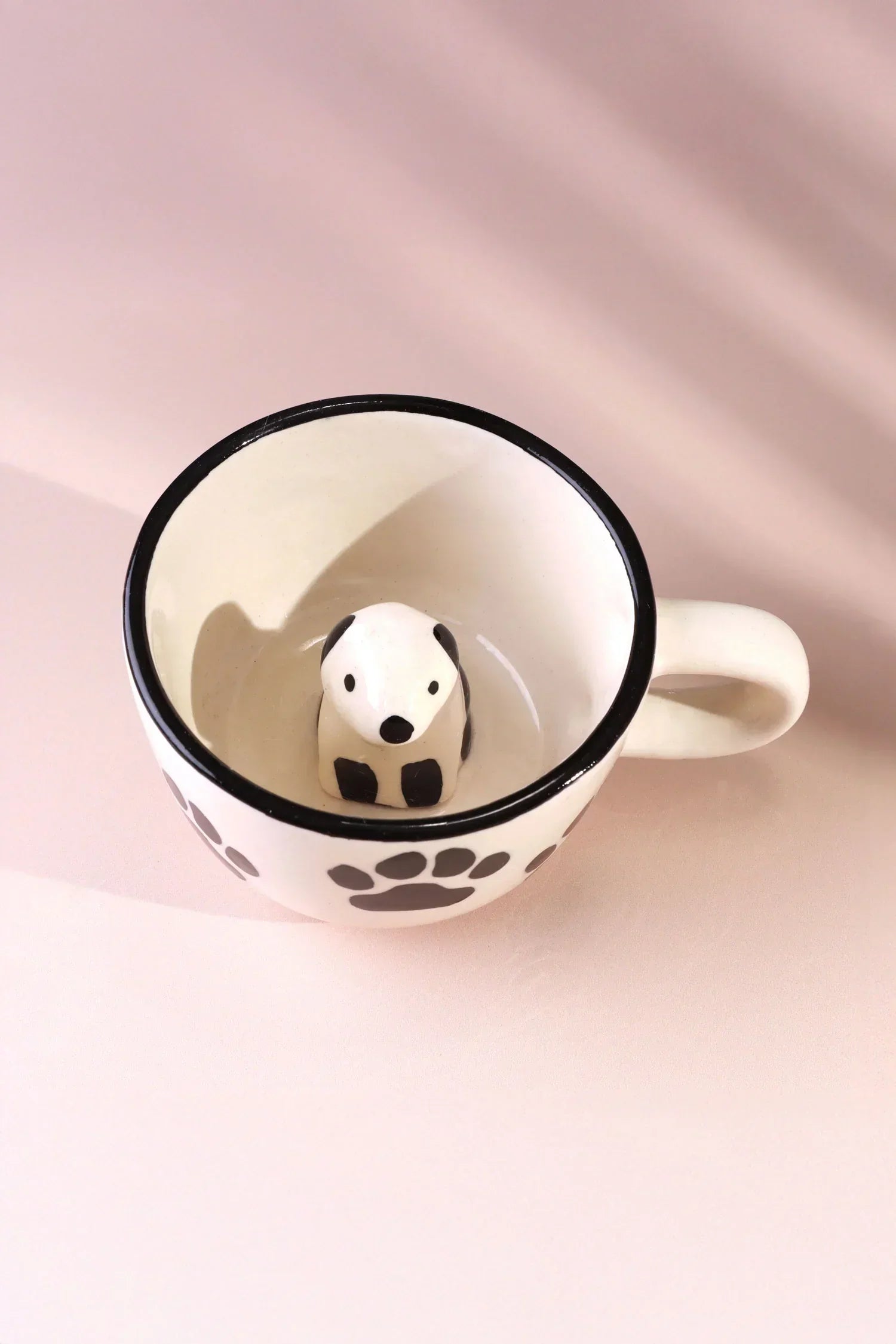 Hand-Painted Paw Print Doggy Ceramic Mug with 3D Puppy — alternate view, G Decor